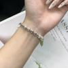 Colar de prata esterlina S925 feminino com design de nicho, pulseira de contas de borboleta, pulseira distinta e requintada de alta qualidade