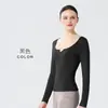 Ropa de Yoga de Manga Larga Hecha a Medida de Fábrica para Mujer, Ropa Ajustada de Fitness de Secado Rápido, Camisetas Deportivas de Running Transfronterizas