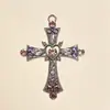 Colar Cruz Estilo Doce Cool Sexy Feminino Indústria Pesada Diamante Gótico Estilo Europeu e Americano Design de Colar Y2K Corrente para Clavícula