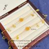Pulseira de Tornozelo Jinyan Gold Shop Estilo Igual Ouro Antigo com Recorte de Hortênsia Estrela de Cinco Pontas Moda Simples Nicho Joia para Pé Presente