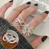 Anillo de fuegos artificiales elegante y exquisito para mujer, lujo ligero, moderno, único, anillo abierto versátil, borde ancho, anillo de moda para el dedo índice de celebridad de internet