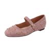Zapatos Planos de Punta Redonda con Remaches 135-3 para Mujer, Novedad Primavera Temprana 2026 Elegantes Zapatos Planos de Ballet Estilo Francés Mary Jane