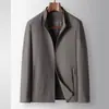 Chaqueta para Hombre 2026 Otoño/Invierno Cuello Alto Cremallera Superior para Jóvenes y de Mediana Edad, Abrigo Casual de Lujo para Ejecutivo de Negocios y Funcionario