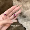 Collar Colgante Trébol de Cuatro Hojas con Diamantes y Rubíes Brillantes Moda de Alta Gama Primavera y Verano Exquisito Collar de Alta Gama Nuevo Estilo 2025