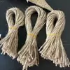 Cuerda de cáñamo amarilla de 1.5 mm al por mayor, 50 piezas por rollo, accesorios para ropa, etiqueta de papel kraft, accesorios a juego, cuerda en rollo