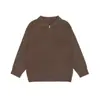 2025 Nuevo Otoño e Invierno Cuello Solapa Cremallera Suéter de Punto Estilo Japonés Retro Holgado Versátil Casual Prendas de Punto