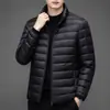 Chaqueta Ligera de Algodón con Plumón para Hombre Otoño Invierno Cuello Alto Estilo Corto Ropa de Abrigo para Hombres de Mediana Edad y Jóvenes Casual Ligera Cálida Chaqueta de Algodón Chaqueta Hombres