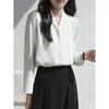 Tiro real Otoño 2026 Camisa Blanca Mujer Manga Larga Profesional Formal Traje Top Interior Tacto de Alta Gama Camisa de Gasa