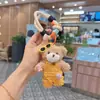 Macacão de Óculos de Sol da Moda Pingente de Urso de Pelúcia Chaveiro de Carro Desenho Animado Criativo Boneca Fofa Decoração de Bolsa