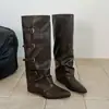 Botas femininas plus size 41-43, botas longas de cano alto para mulheres, novas botas de cavaleiro para primavera e outono 2026, botas de corte justo, botas femininas extremamente estilosas
