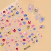 Novo Adesivo para Nail Art Estéreo 5D Em relevo Borboleta Flor Renda Laço Rosa Adesivo de Unha de Alta Qualidade