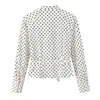 Comércio Exterior Transfronteiriço Roupas Femininas Estilo Europeu e Americano Moda Jaqueta Estilo Camisa de Bolinhas Calça Capri de Bolinhas Conjunto de Calças Casuais