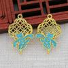 Accesorios para Joyería Aceite Goteado Jade Imitación Hecho a Mano DIY Cobre Conserva Color 22*13mm Estilo Antiguo Material Hecho a Mano B3219