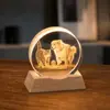 Lámpara de noche de cristal para escritorio, adorno creativo de cristal, lámpara ambiental de mesita de noche, pequeño regalo para maestros en la ocasión del inicio de clases