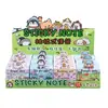 Caja Deslizante para Notas Adhesivas, Notas Adhesivas de Dibujos Animados, Notas Adhesivas Creativas y Estéticamente Agradables, Lindas Notas Adhesivas Correctoras Completamente Adhesivas