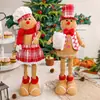 Boneco de Gengibre Retrátil de Natal Transfronteiriço Boneco Casal Chefe de Cozinha Fofo Decoração de Janela em Tecido