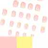 Uñas Cortas Usables de Flores Simples y Frescas Manicura Francesa Clásica Blanca Uñas Cuadradas Cortas Uñas Postizas Venta al por Mayor