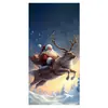 2026 Nova Cortina de Porta Banner de Natal Decoração de Fundo para Fotos ao Ar Livre com Papai Noel e Filhote