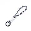 Colgante Llavero de Cuerda Trenzada de Nylon Anudada Bloque de Color Correa Corta para Teléfono Desmontable Accesorio de Correa Colgante Anti-Pérdida