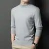 Suéter de Lana Puyuan 2025 Nuevo para Hombre Invierno Cuello Alto Casual Color Sólido Tejido Grueso Suéter Básico