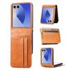 Funda de Teléfono Multifuncional con Ranura para Tarjeta Adecuada para Samsung Z Flip8 7/6/5/4/3 con Apertura Superior e Inferior para Pantalla Plegable Funda de Cuero