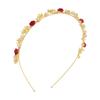 Novo Item Faixa de Cabelo de Luxo Rosa Pressão Estilo Mori para Mulheres Linda Flor de Pérola Fina Faixa de Cabeça Antiga Cheongsam Acessório de Cabeça para Noivas