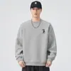 Sudadera de Cuello Redondo y Manga Larga 2025 Otoño Nueva Estilo Japonés Retro Bordada Holgada Estilo Pareja Pulóver Versátil Casual