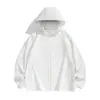 Ropa Transpirable de Color Sólido para Protección Solar de Verano para Hombres y Mujeres, Chaqueta Casual y de Moda con Cuello Alto, Estilo Delgado, Absorbente de Sudor, Secado Rápido, Ropa de Protección Solar para Parejas