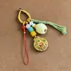 Chaveiro de Carro Completo Cinco Bênçãos de Ouro Antigo, Pingente de Bússola Oito Tesouros, Amuleto Atrator de Riqueza e Boa Sorte, Enfeite para Pendurar na Bolsa de Segurança Venda por Atacado