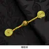 Botones de Hebilla Pan de Qipao Nuevo Estilo Chino Tejido a Mano Alambre Envuelto Perla Dorada Quemador de Incienso Botón de Tela de Una Palabra Hebilla Decorativa Retro Hanfu