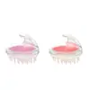 Escova de Shampoo Transparente de Cristal Escova de Massagem com Cabeça de Silicone Pente Redondo de Limpeza do Couro Cabeludo Escova de Banho Bolsa de Ar Shampoo Pente de Shampoo