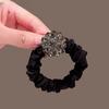 Laço de cabelo com strass requintado estilo coreano, laço de cabelo feminino, estilo francês, bola de diamante, rabo de cavalo, cabeça de bola, tendão de borracha, acessório de cabeça