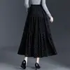 Falda de lunares de línea A de moda para mujer, Nueva falda larga de talle alto que cubre la cadera para Otoño 2026, Falda acampanada moderna y juvenil