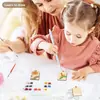 Etiquetas de Madera Colgantes Navideñas DIY, Adornos Colgantes de Madera de Color Madera, Tarjetas en Blanco, Manualidades para Decoración de Fiestas en Casa