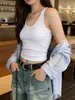 Camisola de Moda para Mujer con Cuello Halter, Diseño Primavera/Verano con Copas, Adecuada para Usar en Capas o Sola, Top sin Mangas para Mujer
