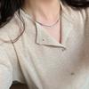Cadena de clavícula con cuentas de arroz de piedra natural de doble capa apiladas, estilo chino, nuevo, relleno de primavera, temperamento de estilo frío.