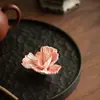 Adornos Florales Cerámicos Hechos a Mano de Jingdezhen, Flores Eternas Simuladas, Quemador de Incienso para el Hogar, Soporte de Incienso para Decoración de la Ceremonia del Té China