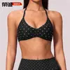 Nuevo sujetador deportivo de yoga dfyne para mujer, top de yoga sin costuras de secado rápido, estilo europeo y americano con cuello halter y espalda y tirantes bonitos