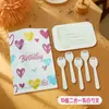 Prato de bolo descartável, faca e garfo, conjunto com embalagem de saco de papel, prato de papel de aniversário, bandeja de cozimento de grau alimentício, combinação de talheres