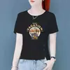 E-commerce Transfronteiriço Desconto Moda Mãe Tamanho Grande Marca Camiseta Manga Curta Moda Feminina Versátil Chique Top Modelador Verão