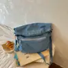 Bolsa Jeans para Mulheres, Grande Capacidade, Nova Mochila Transversal Casual de Verão, Bolsa Tote para Estudantes Universitários e Trajeto para a Aula