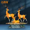Jishanyuan "Riqueza por Todo o Caminho" Ornamento de Veado de Cobre Gabinete de Vinho Doméstico Entrada da Sala de Estar Presente de Inauguração A0039