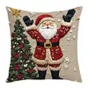Fundas de almohada vintage seleccionadas cuidadosamente con temática navideña y motivos de alce y conejo para decoración de ambiente festivo, disponibles en stock de fábrica