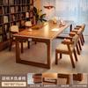 Escritorio de Madera Maciza Seleccionada para Sala de Estar, Mesa para Leer y Estudiar, Escritorio Doble para Uso Doméstico, Mesa Multifuncional, Estación de Trabajo