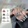 Acessórios de Nail Art de Celebridade da Internet Estilo Metal Escuro Pérola de Saturno Strass Cruz Decoração de Unha