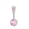 Nuevos Anillos para Ombligo Rosas con Lazo Estilo Europeo y Americano, Diversas Joyas para Piercing con Circonitas de Gran Venta, Accesorios para Anillos de Ombligo