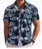 Dropshipping Comércio Exterior Transfronteiriço Nova Camisa Curta Impressão 3D Fábrica Direta Atacado Personalizado Poliéster Camisa com Botão