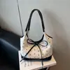 Bolso de Lazo Estilo Coreano para Mujer 2025 Nuevo Estilo Bolso Sencillo de Hombro o Axila Bolso de Mensajero de Moda Bolso de Mano para el Trabajo