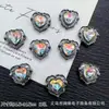 Amor circón multicolor corazón de melocotón multi-way diamantes cuentas diy pulsera de cuentas hecha a mano collar cadena de teléfono móvil accesorios material