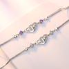 Agita el sonido rápido pulsera de palma Yao chapado en plata temperamento femenino versión japonesa y coreana de simple circón diamante púrpura joyería comercio exterior Mayoreo